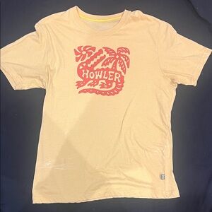 Howler Brothers Yellow Tee with Orange Design